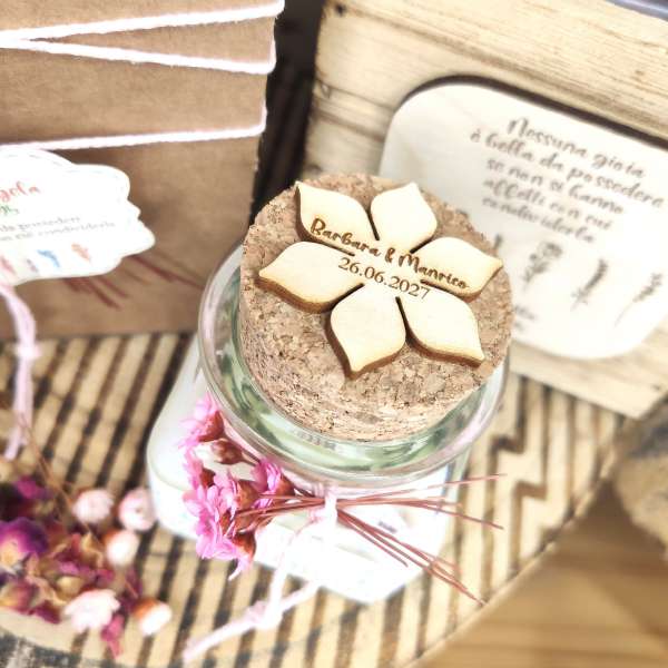 Bomboniera sostenibile candela EcoFattoArt